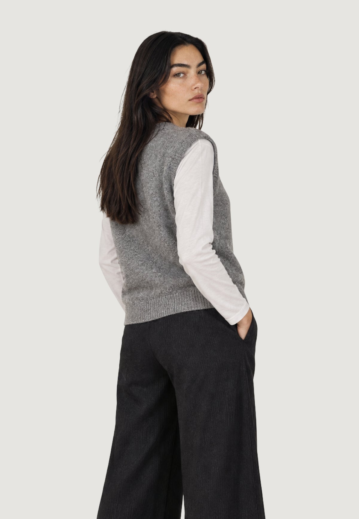 Vest sweater Jacqueline de Yong Jdybrilliant Life S/L Onebutton Vest Knt