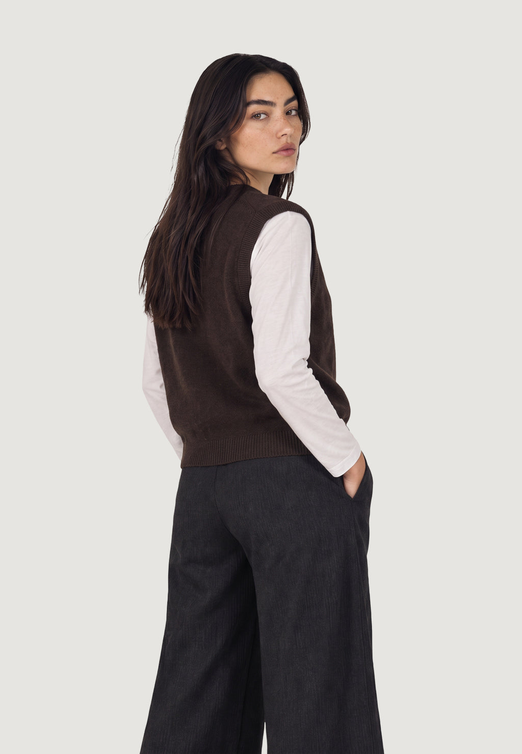 Vest sweater Jacqueline de Yong Jdybrilliant Life S/L Onebutton Vest Knt