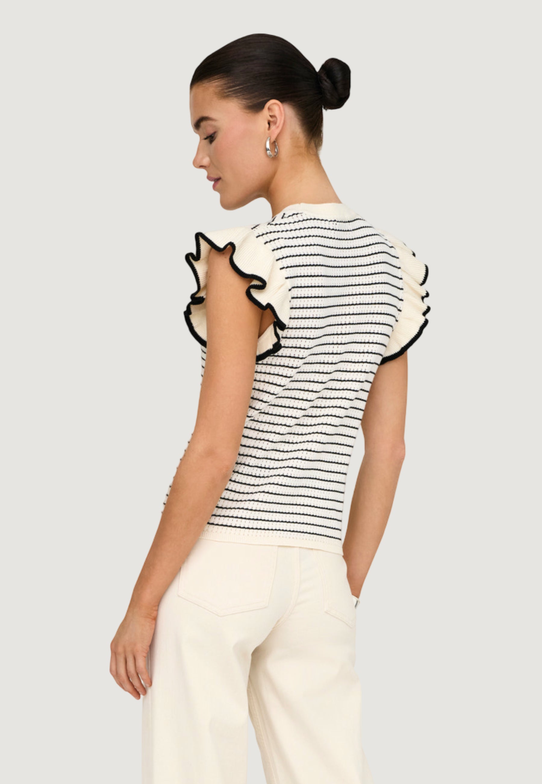 Maglia gilet Jacqueline de Yong Jdycarice S/L Frill Pullover Knt Noos