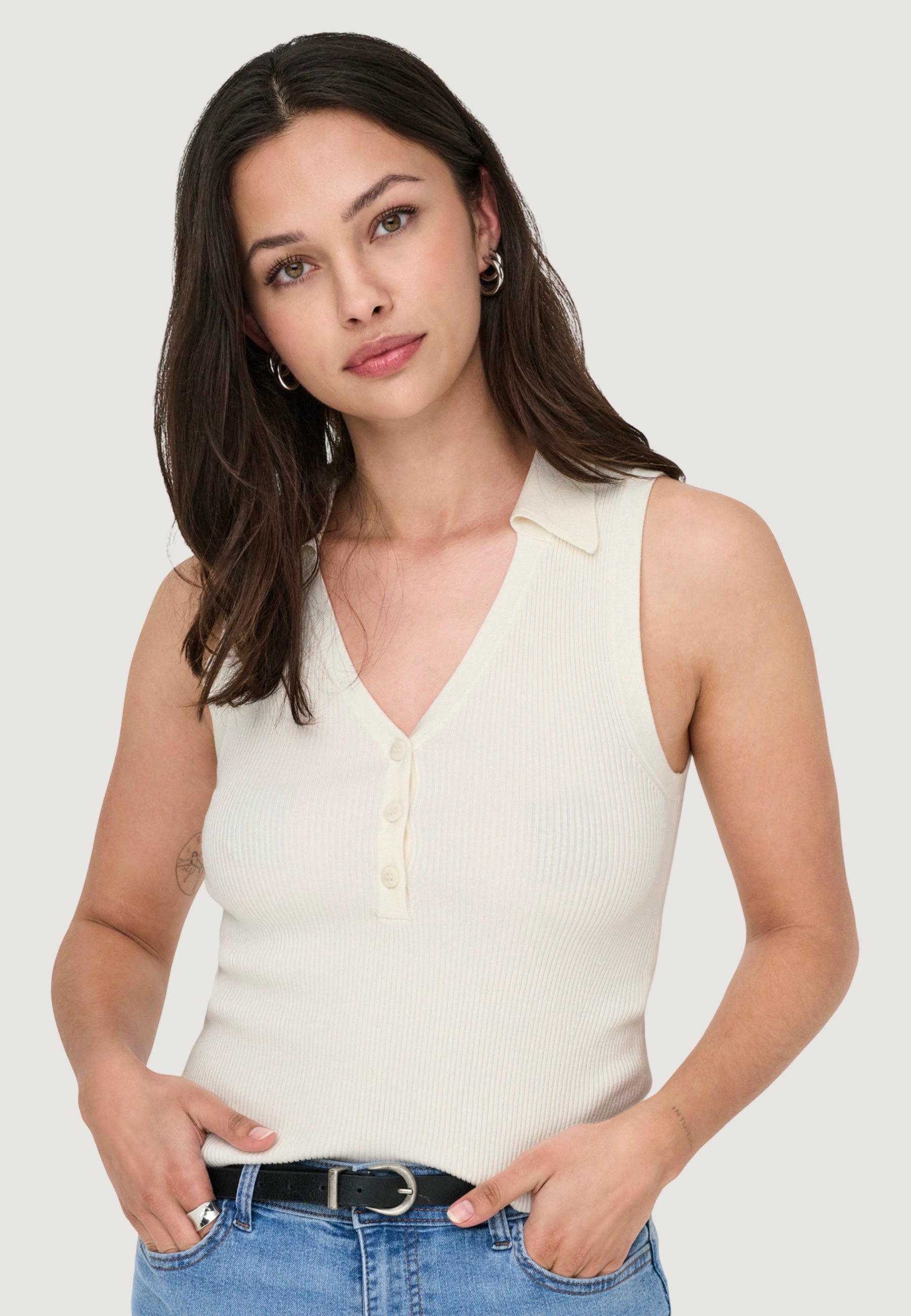 Maglia gilet Jacqueline de Yong Jdynanna S/L Collar Top Knt