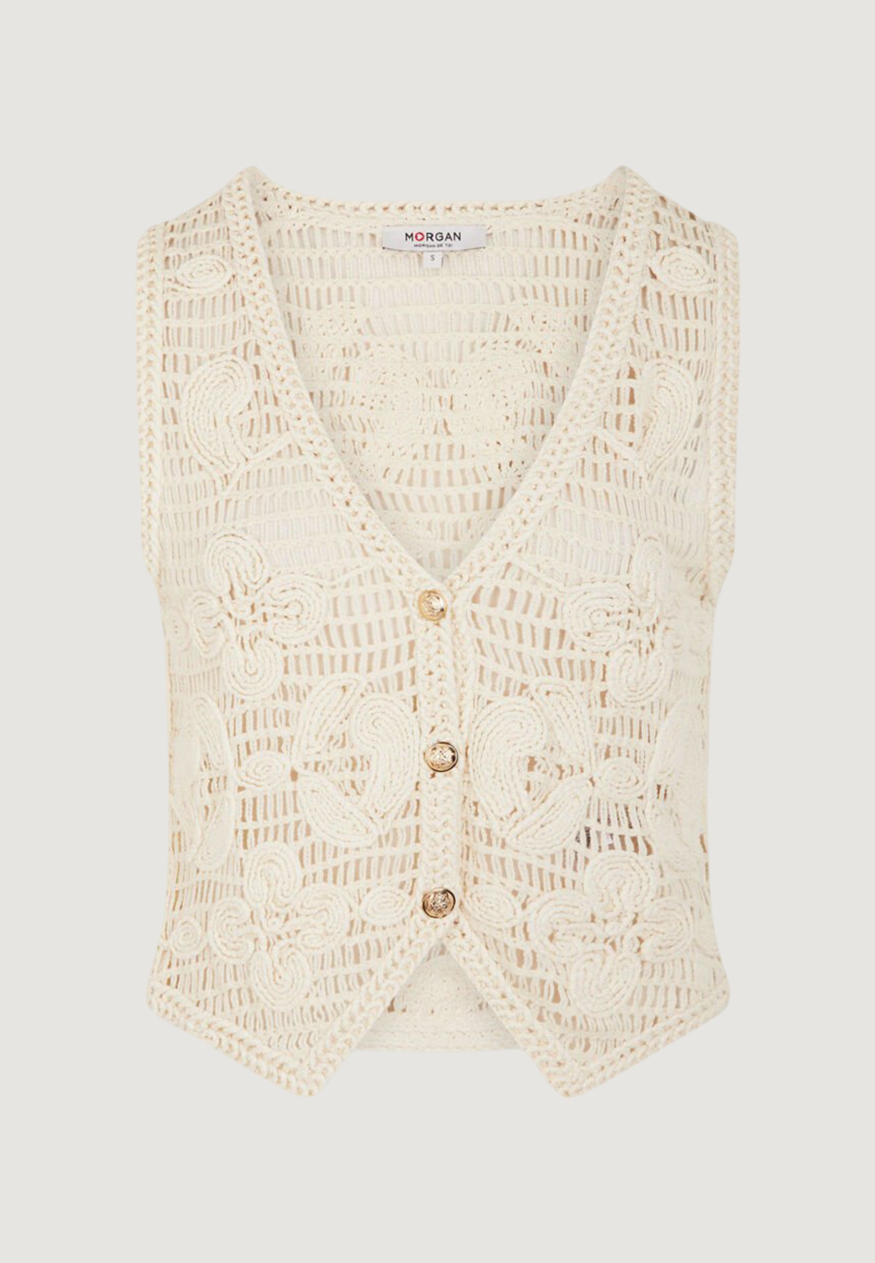 Vest sweater Morgan De Toi 261-MNEO Sour Cream – Goccia.Shop