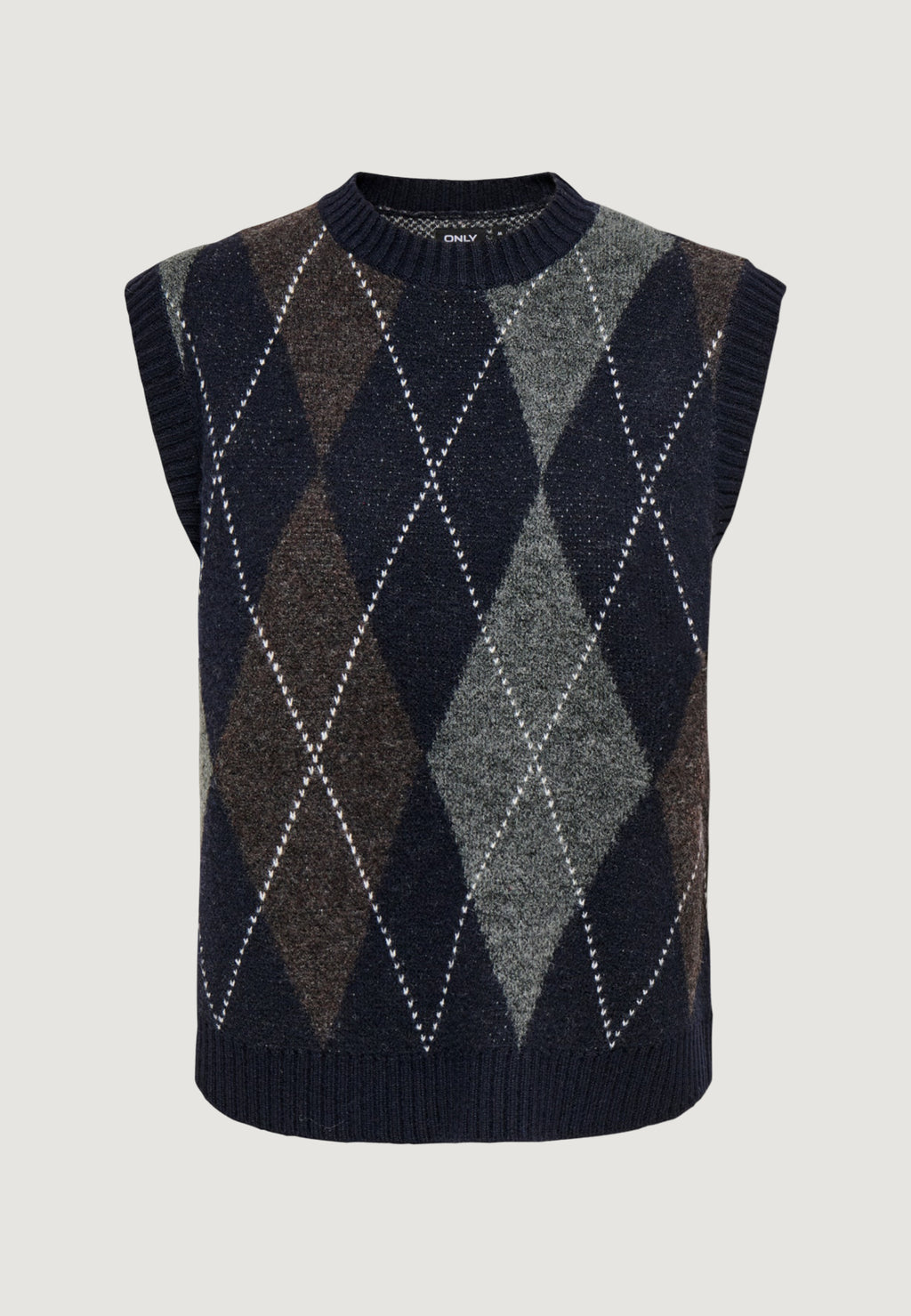 Vest sweater Only Onlrhombus Argyle Vest Knt Noos