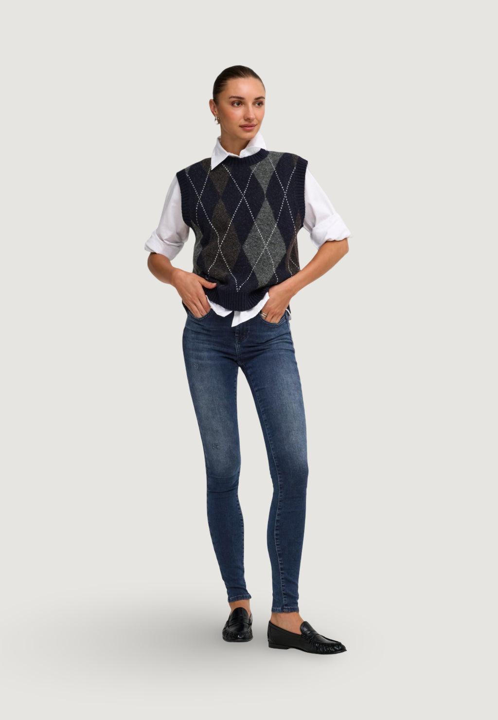 Vest sweater Only Onlrhombus Argyle Vest Knt Noos