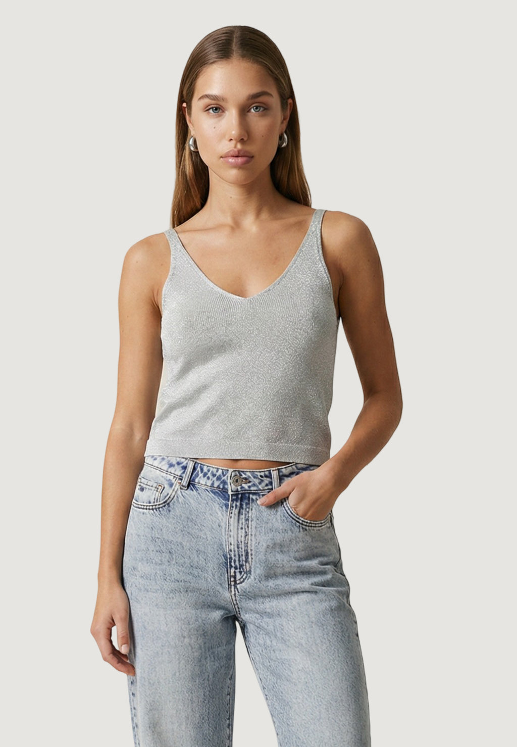 Maglia gilet Only Onlshina Sl Glitter Top Knt