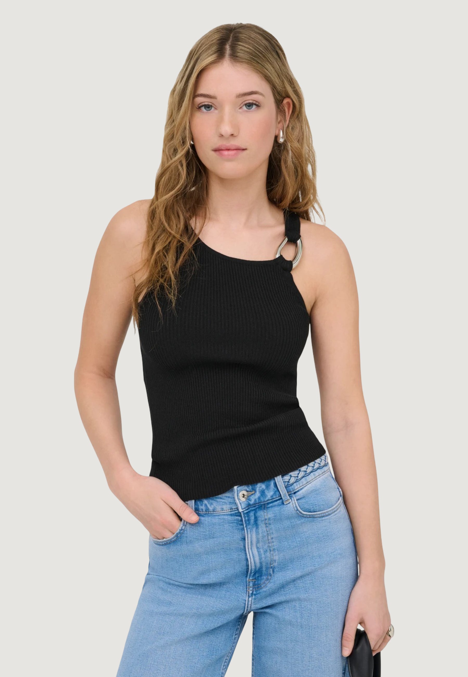 Canotta Only Onlmeddi Sl Rib Tank Top Knt
