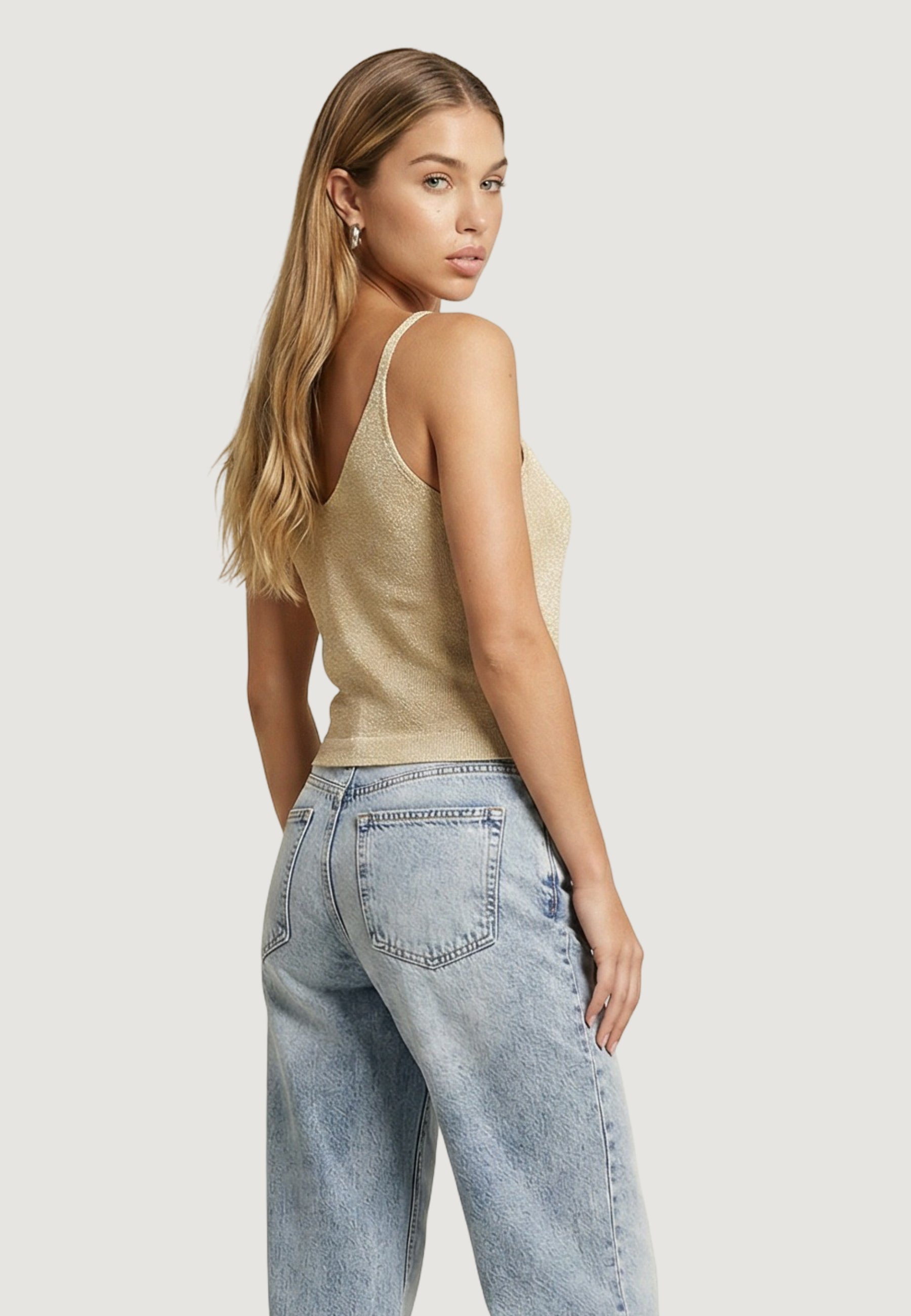 Maglia gilet Only Onlshina Sl Glitter Top Knt