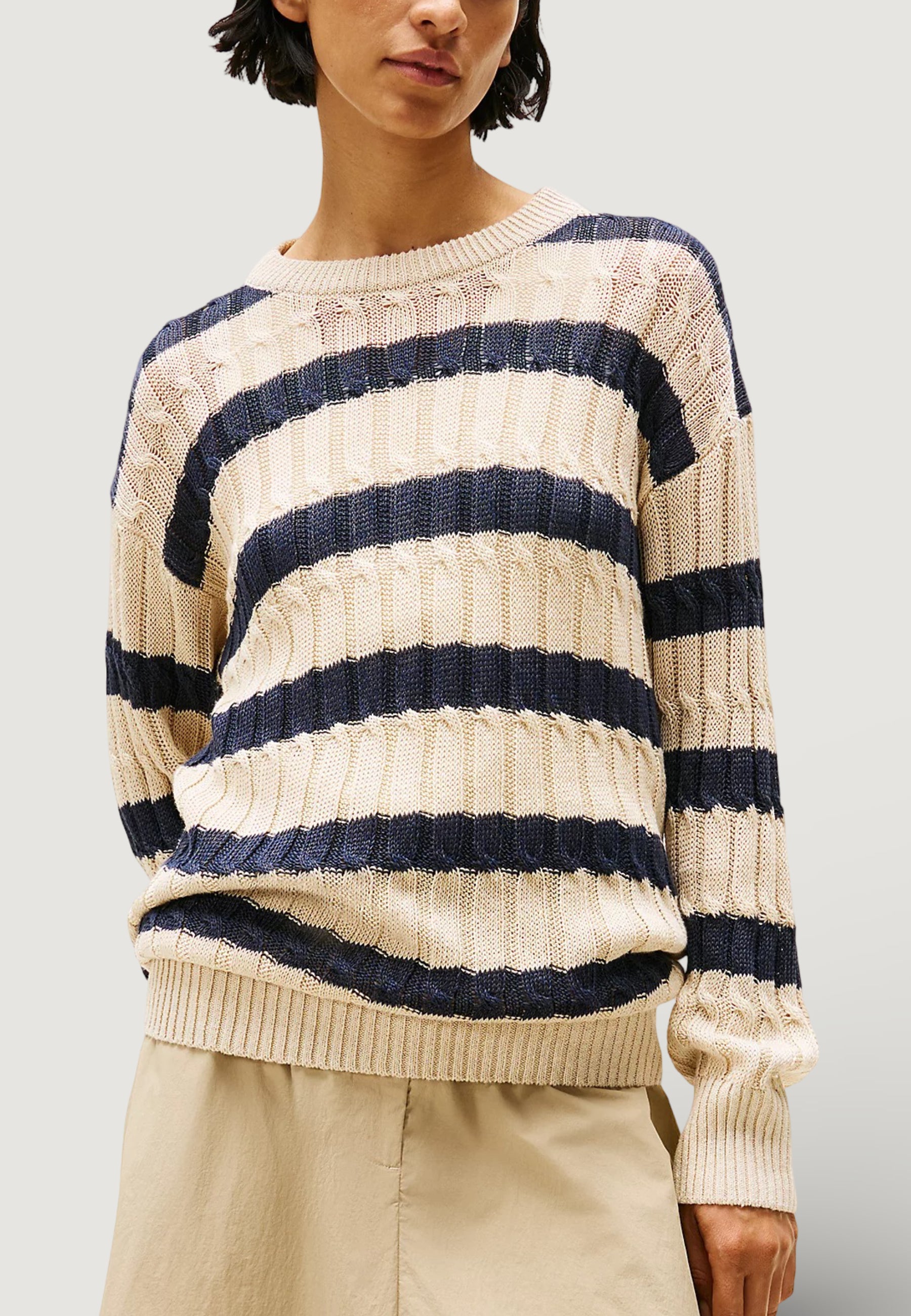 Maglione Tommy Hilfiger LINEN CABLE LS C-NK