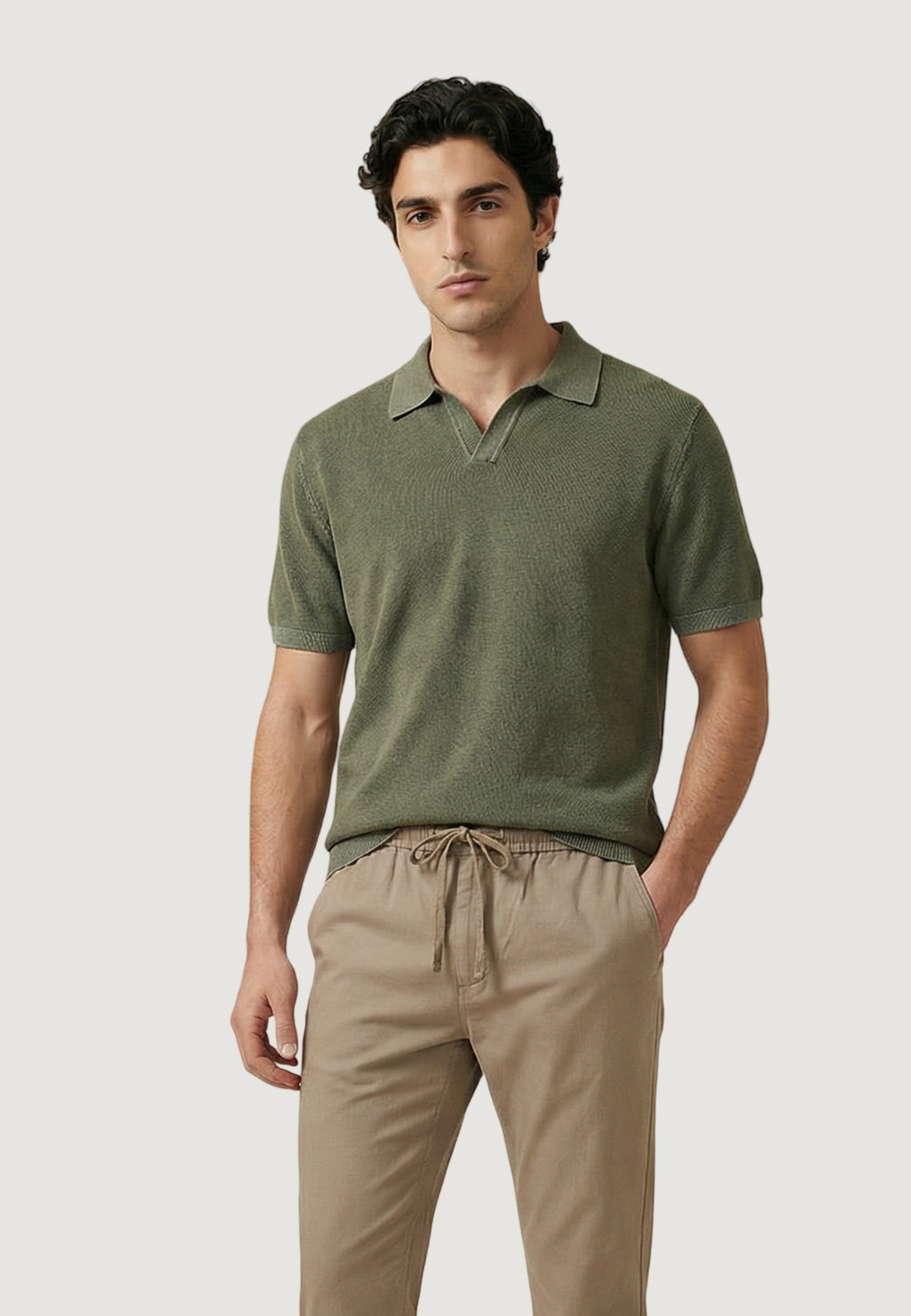 Short-sleeved yarn jersey Gianni Lupo GL35318