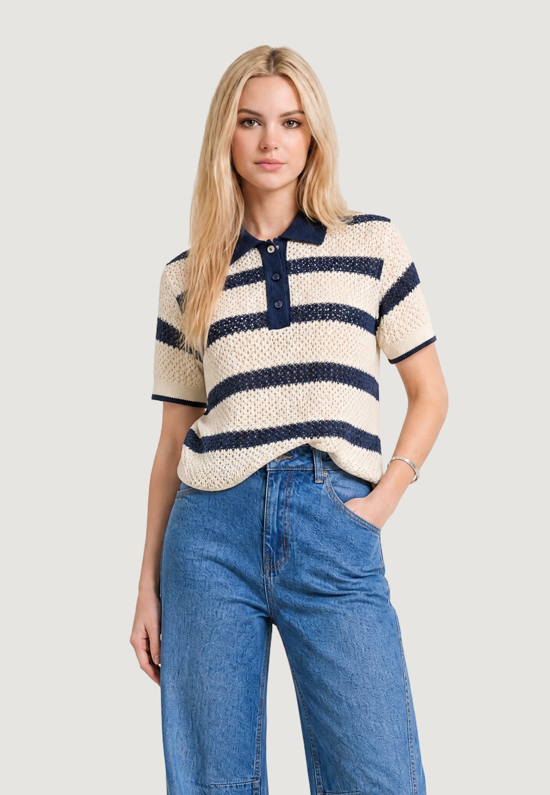 Short sleeve jersey I am Polo Cotone Rigato