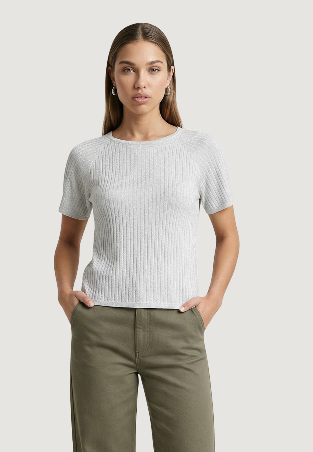 Short sleeve jersey Jacqueline de Yong Jdybodilla S/S Glitter Pullover Knt Noos