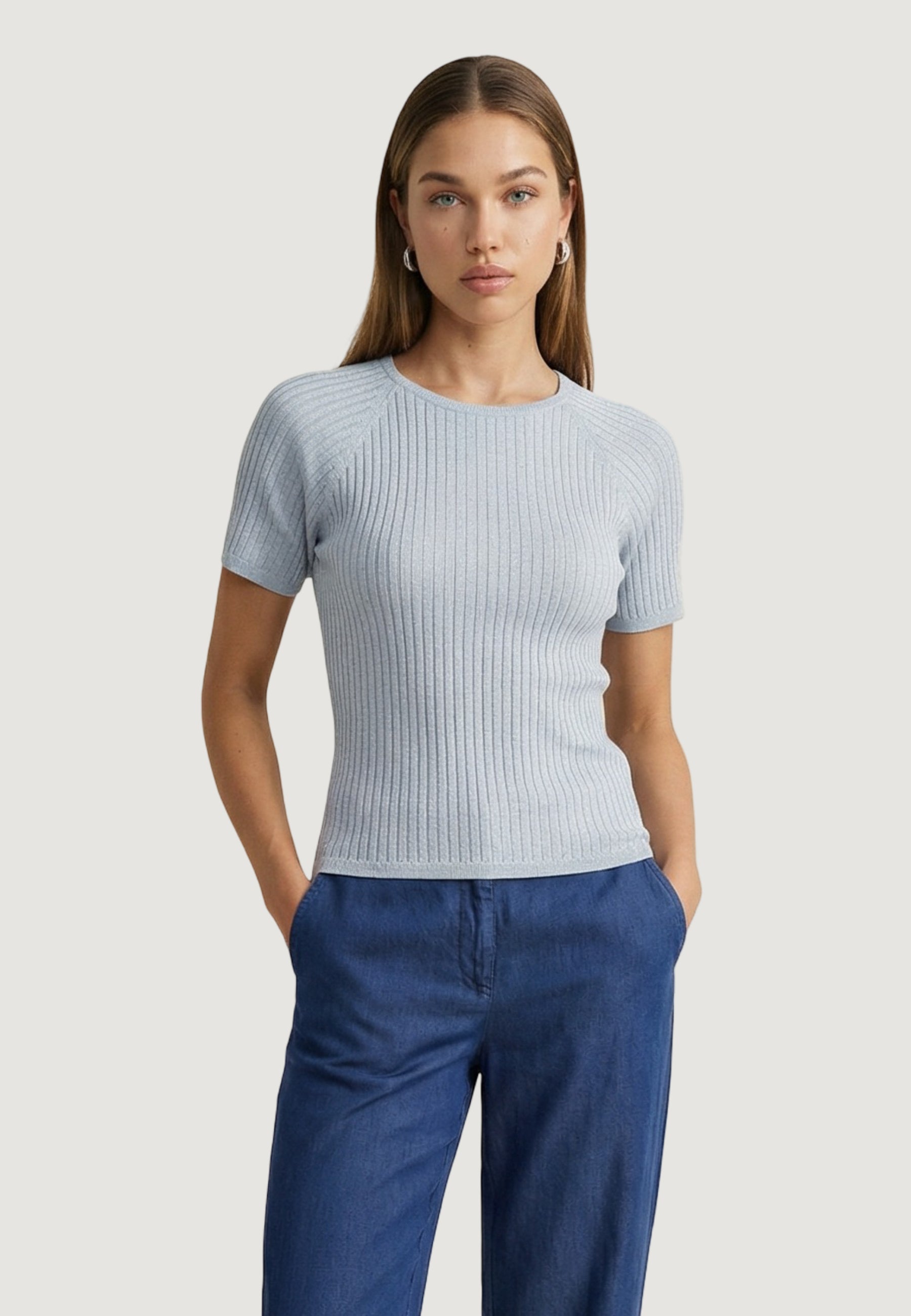 Short sleeve jersey Jacqueline de Yong Jdybodilla S/S Glitter Pullover Knt Noos