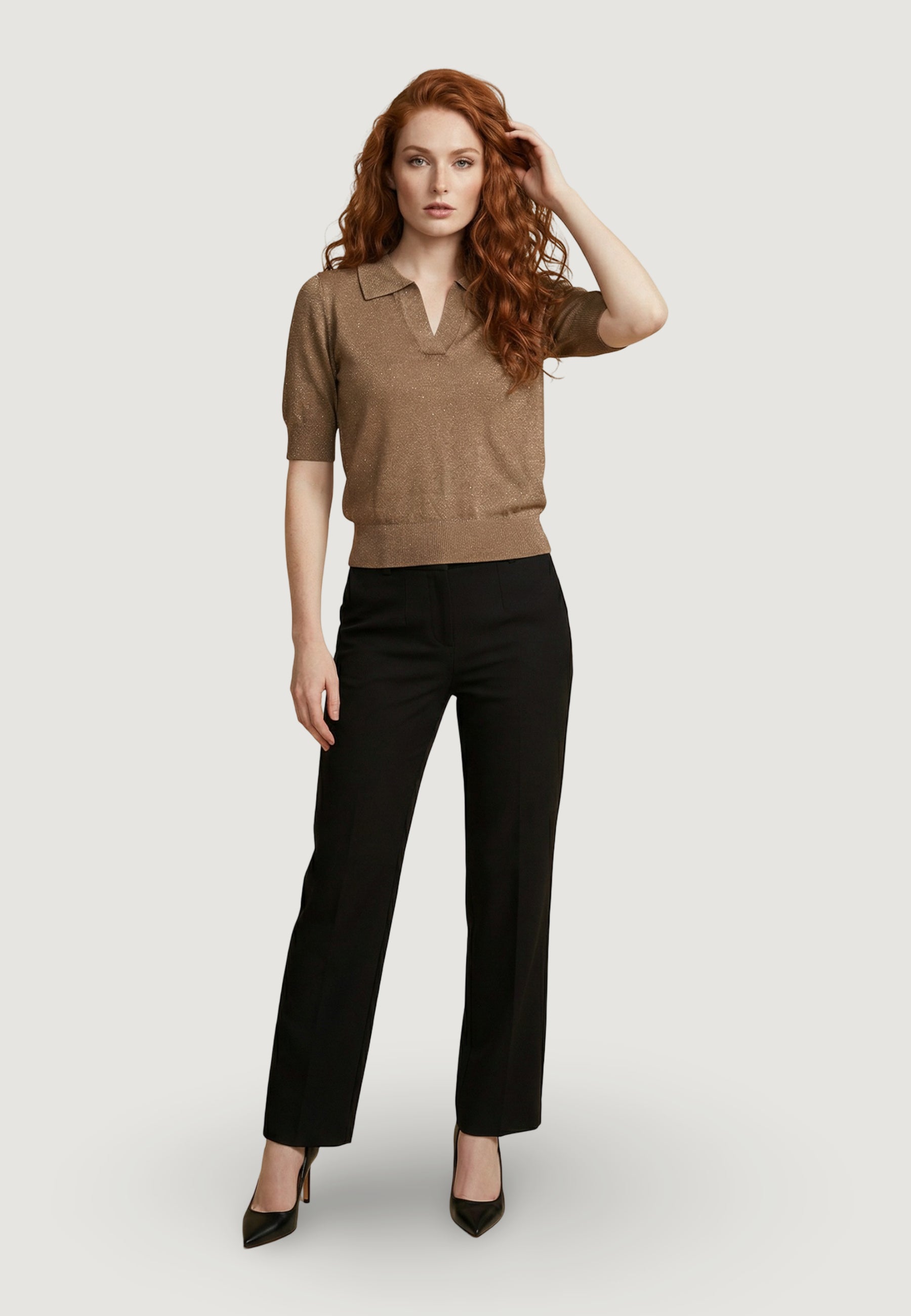 Maglia in filo manica corta Only Onlane Ss Sequins V-Neck Cc Knt