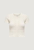 Short sleeve jersey Only Onlelke Life Ss Pearl Cardigan Cc Knt