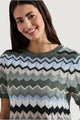 Short sleeve jersey Street One multicolor zig-zag sweater