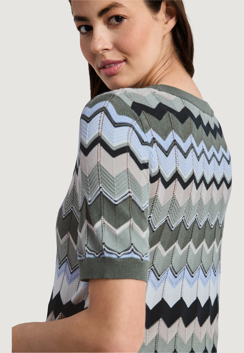 Short sleeve jersey Street One multicolor zig-zag sweater