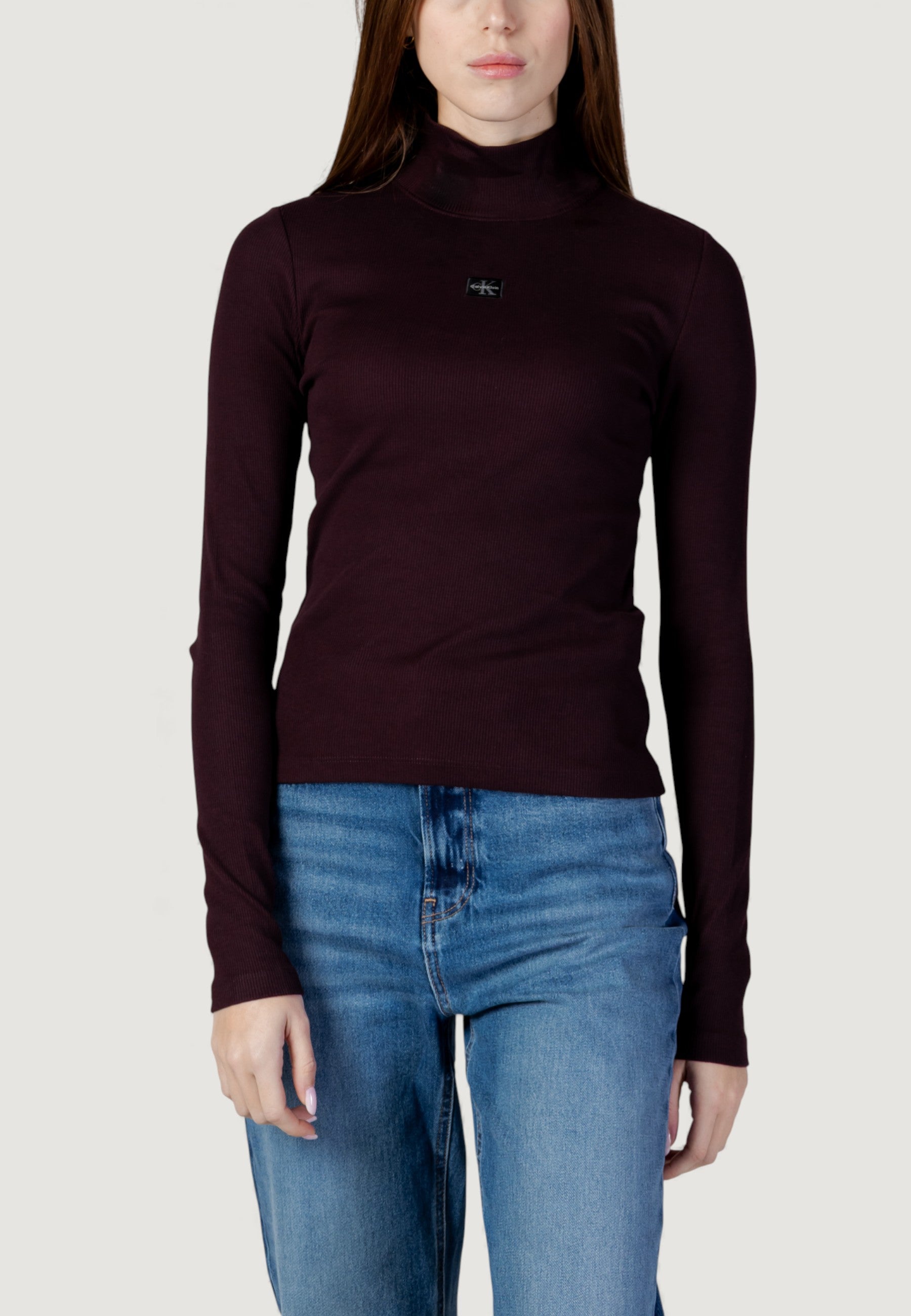 Maglia Calvin Klein Jeans LS WOVEN LABEL TURTL