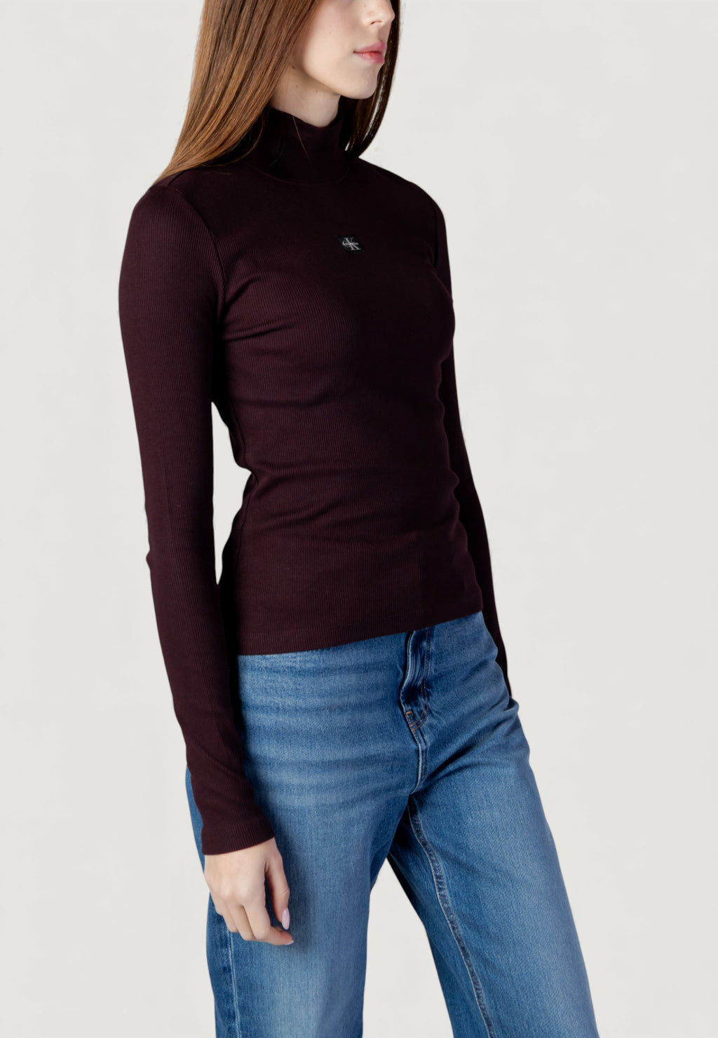 Maglia Calvin Klein Jeans LS WOVEN LABEL TURTL