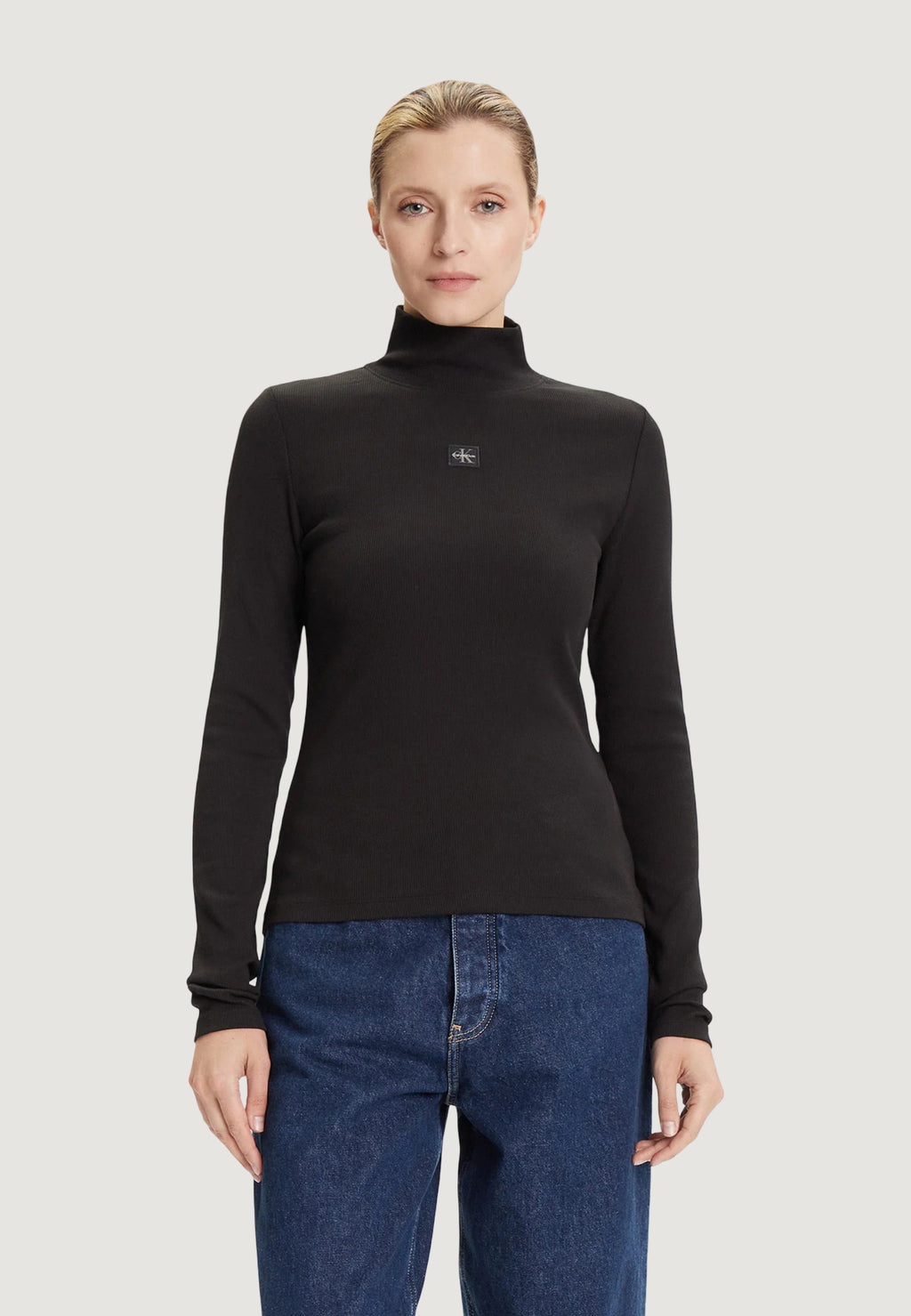 Maglia Calvin Klein Jeans LS WOVEN LABEL TURTL