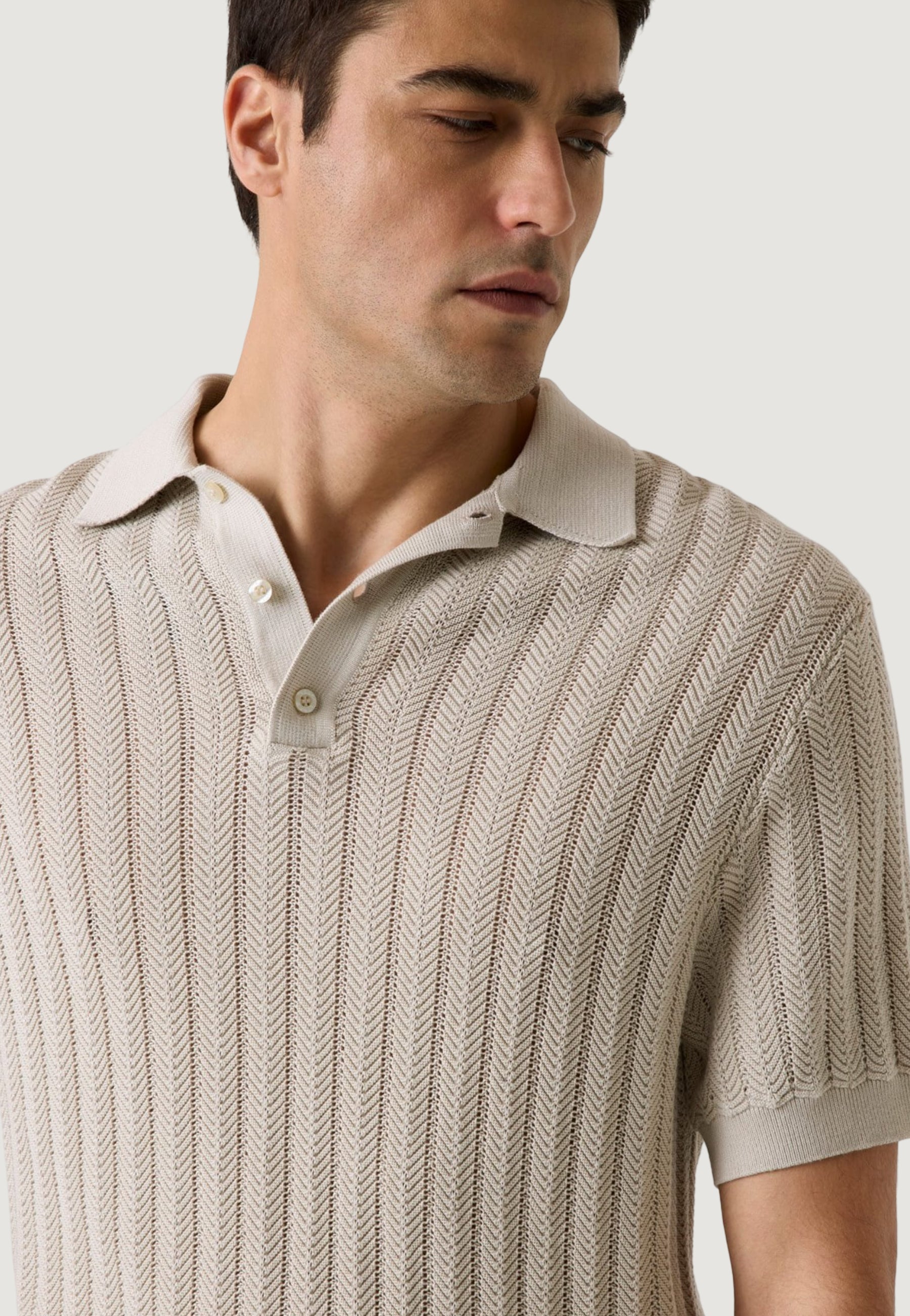 Short-sleeved yarn jersey Guess LONNY POLO SS HARRINGBONE STIT
