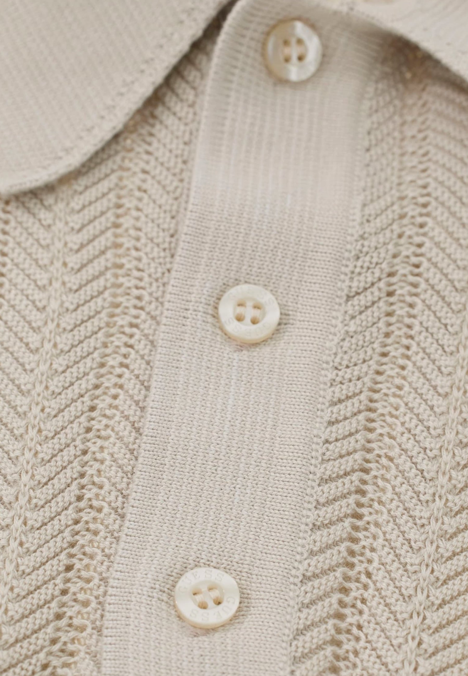 Short-sleeved yarn jersey Guess LONNY POLO SS HARRINGBONE STIT