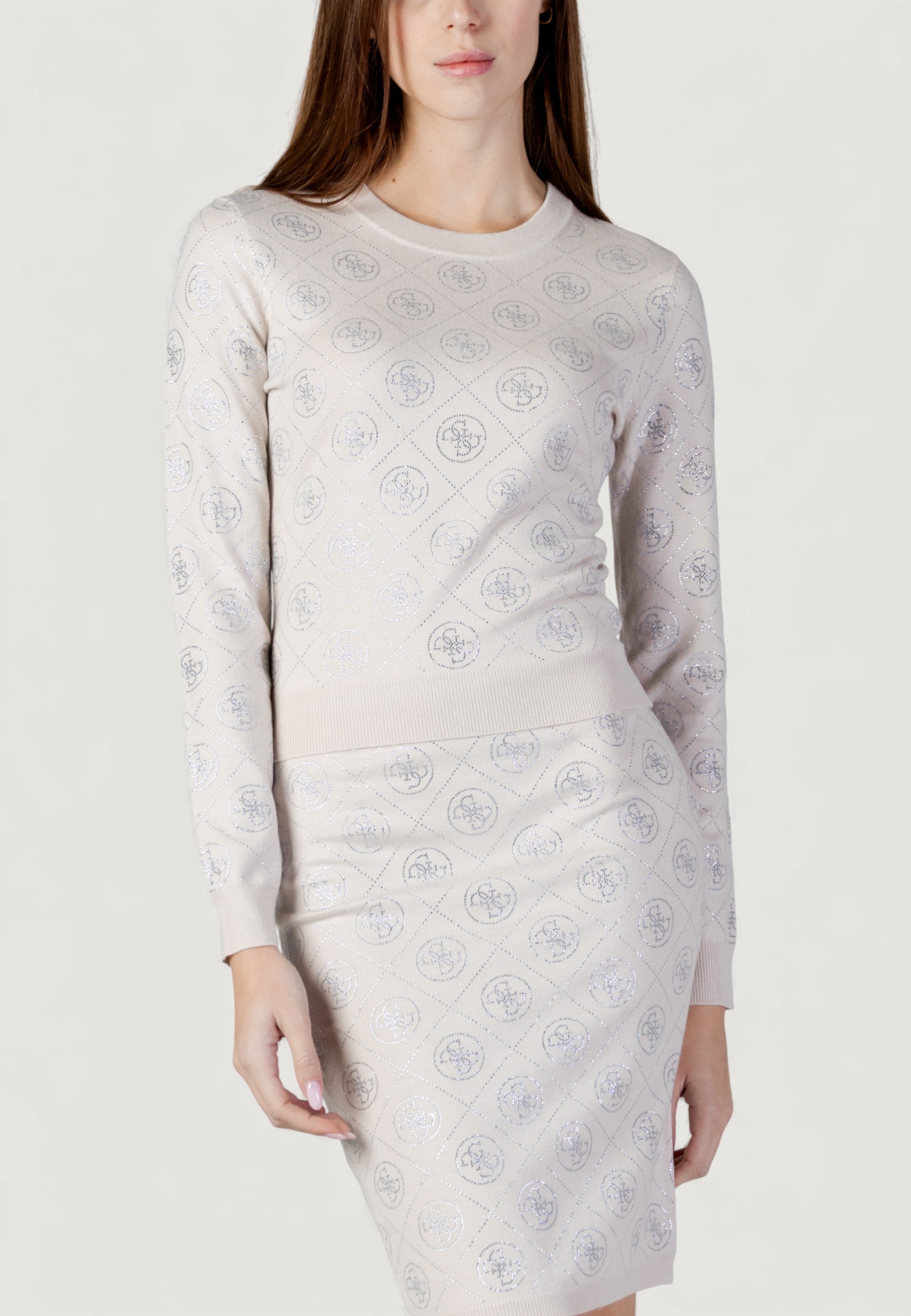 Maglia Guess LS CN RHINESTONES 4G SWTR