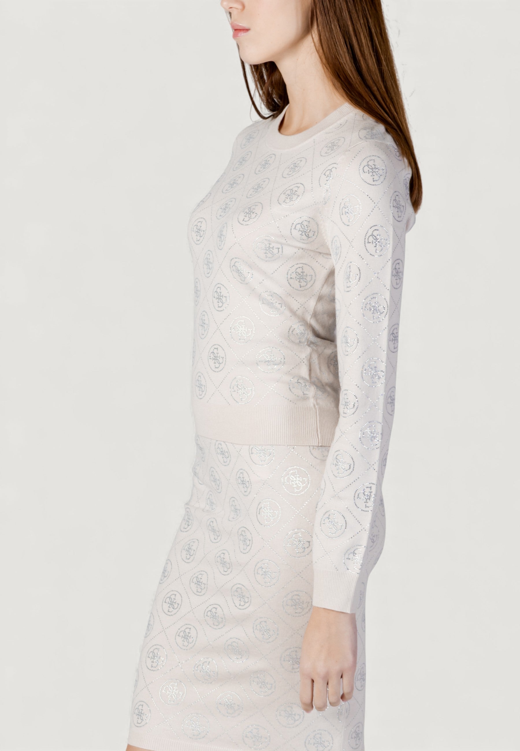 Maglia Guess LS CN RHINESTONES 4G SWTR