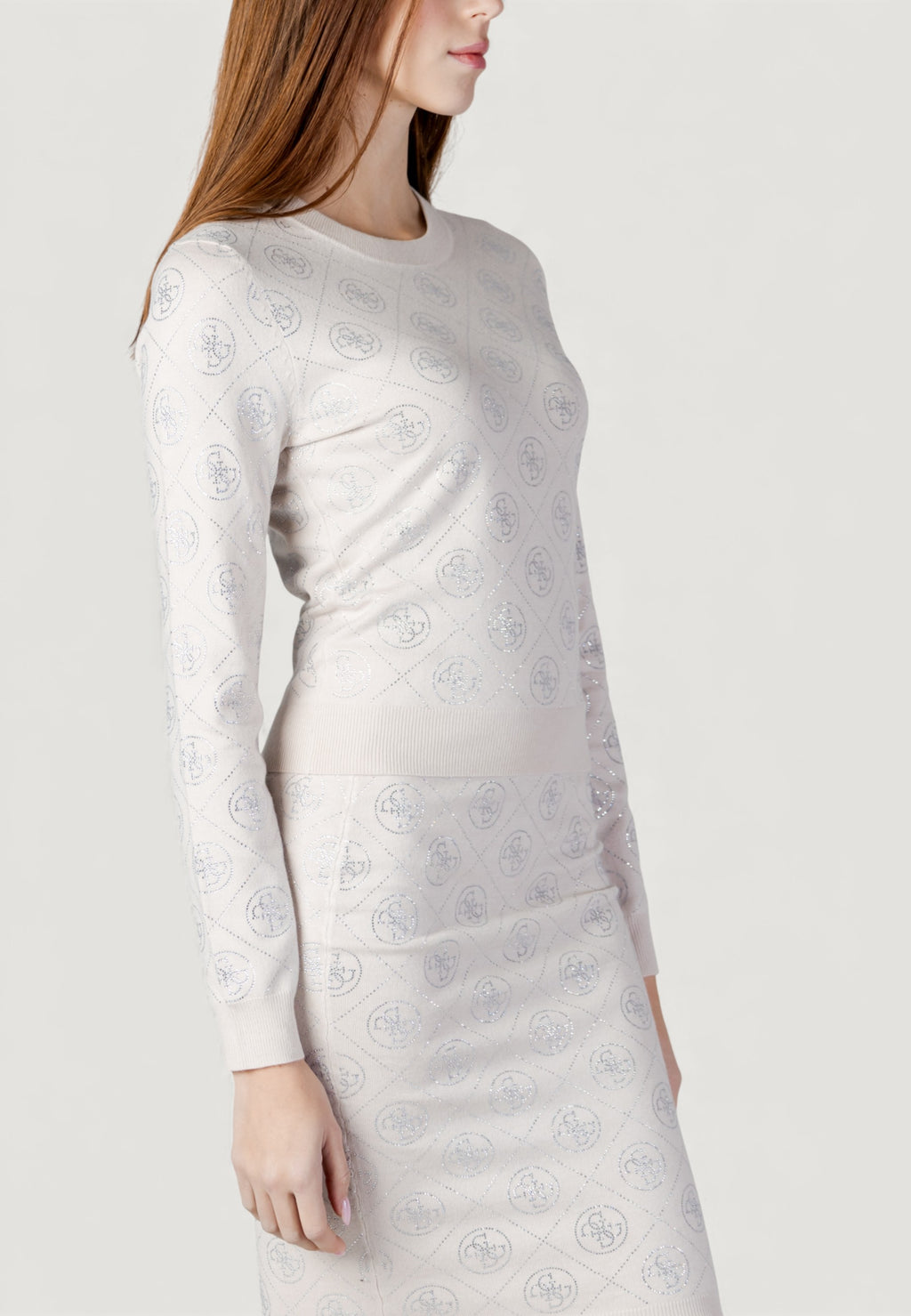 Maglia Guess LS CN RHINESTONES 4G SWTR