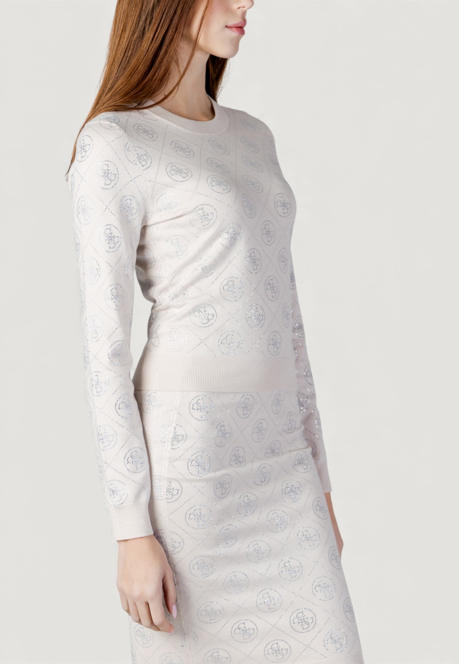 Maglia Guess LS CN RHINESTONES 4G SWTR