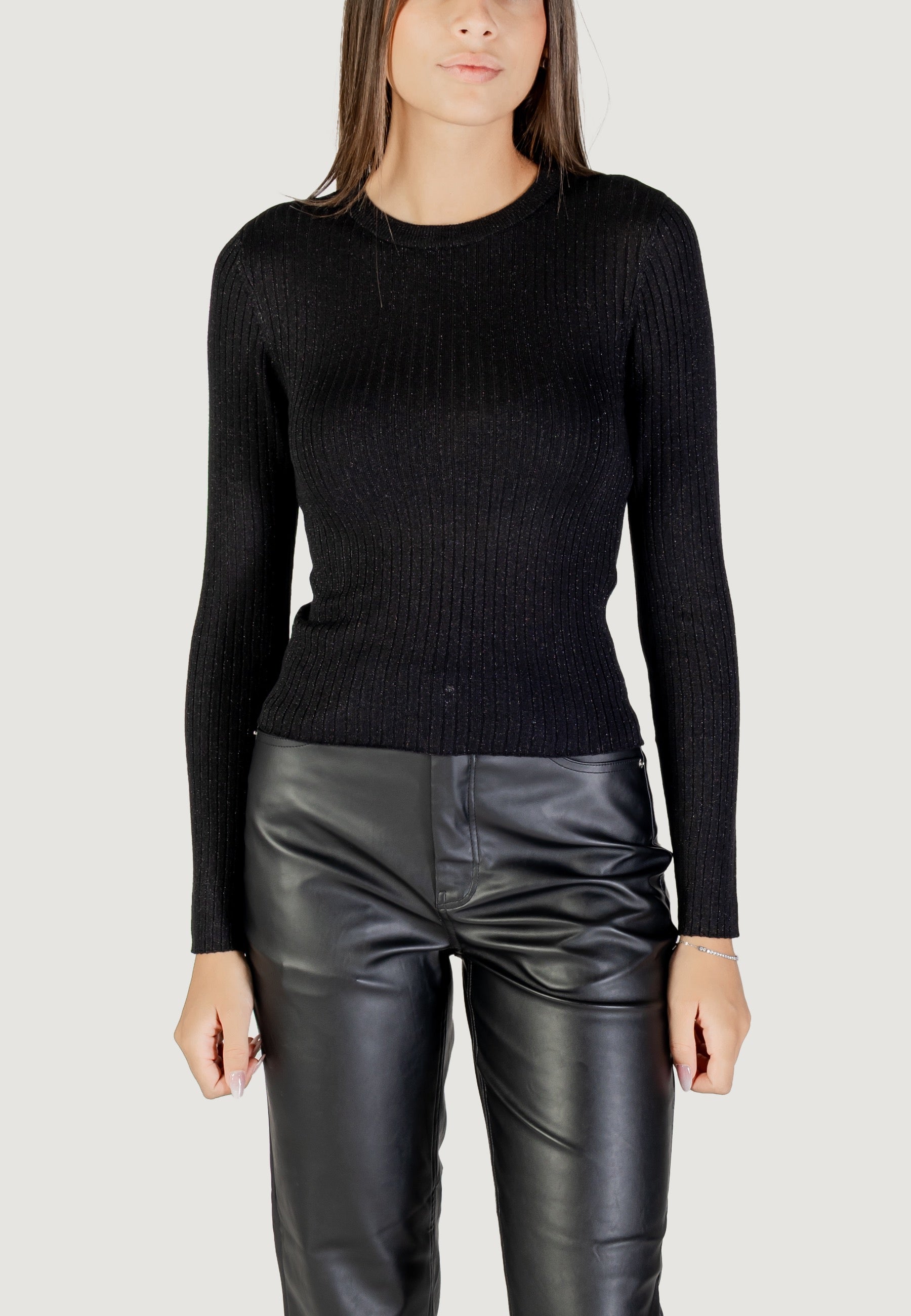 Maglia Jacqueline de Yong JDYPLUM LUREX L/S O-NECK PULLOVER KNT