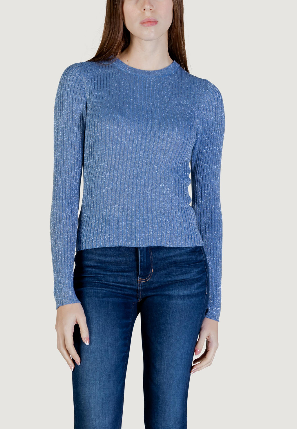 Maglia Jacqueline de Yong JDYPLUM LUREX L/S O-NECK PULLOVER KNT