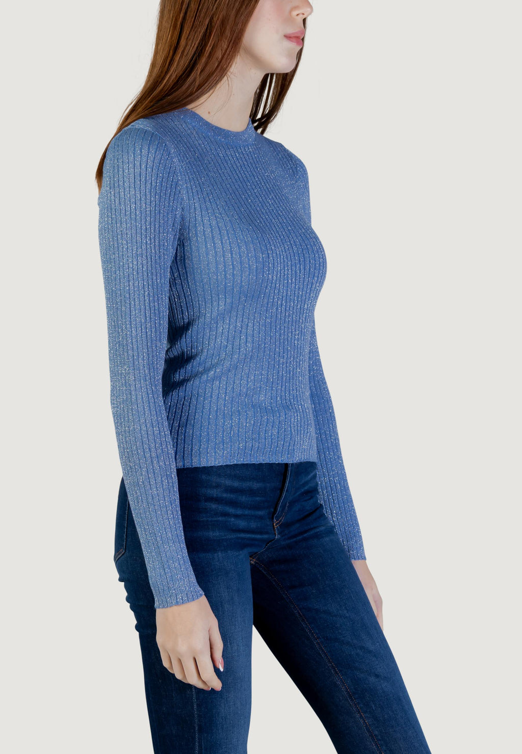 Maglia Jacqueline de Yong JDYPLUM LUREX L/S O-NECK PULLOVER KNT