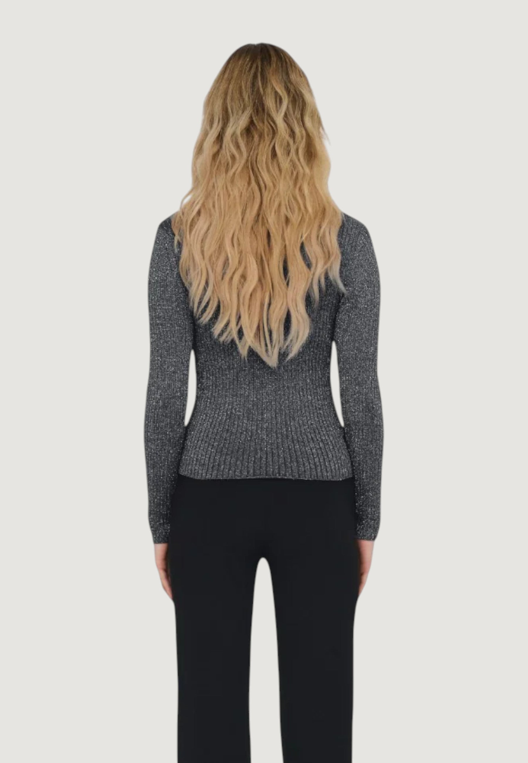 Maglia Jacqueline de Yong JDYPLUM LUREX L/S O-NECK PULLOVER KNT