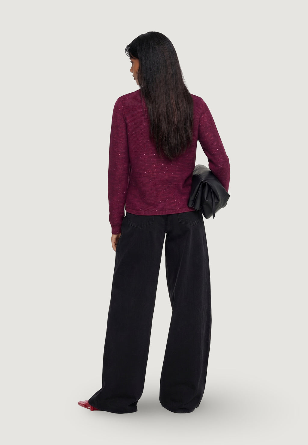 Maglia Jacqueline de Yong JDYMIA L/S V-NECK SEQUIN PULLOVER KNT