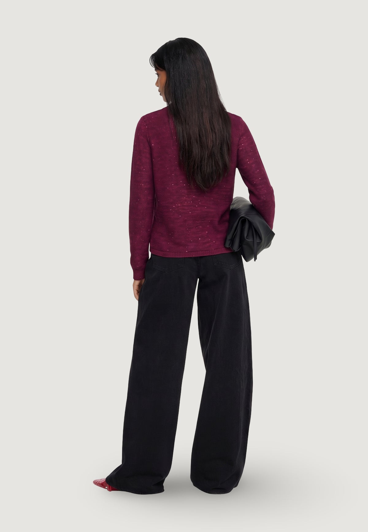 Maglia Jacqueline de Yong JDYMIA L/S V-NECK SEQUIN PULLOVER KNT
