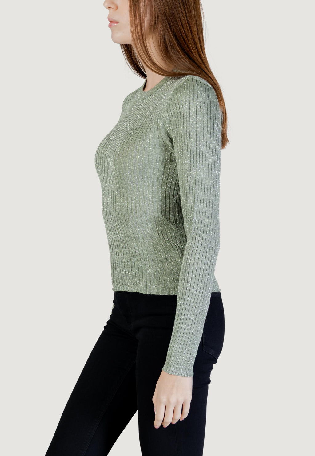 Maglia Jacqueline de Yong JDYPLUM LUREX L/S O-NECK PULLOVER KNT