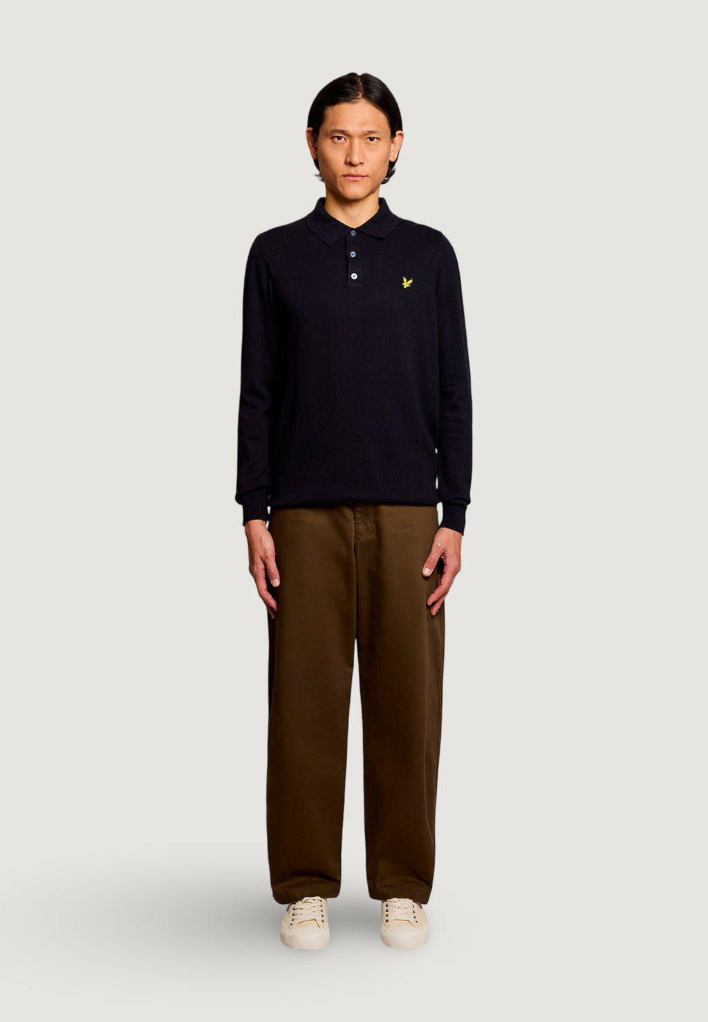 jersey Lyle & Scott Cotton Merino Long Sleeve Knit