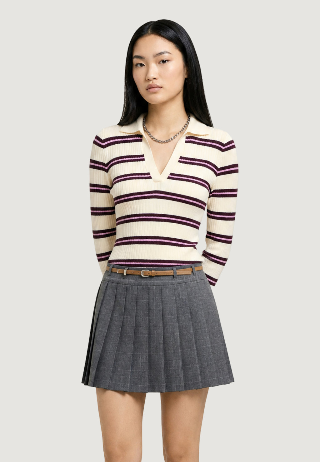 Maglia Only ONLKAYA LS STRIPE POLO KNT NOOS