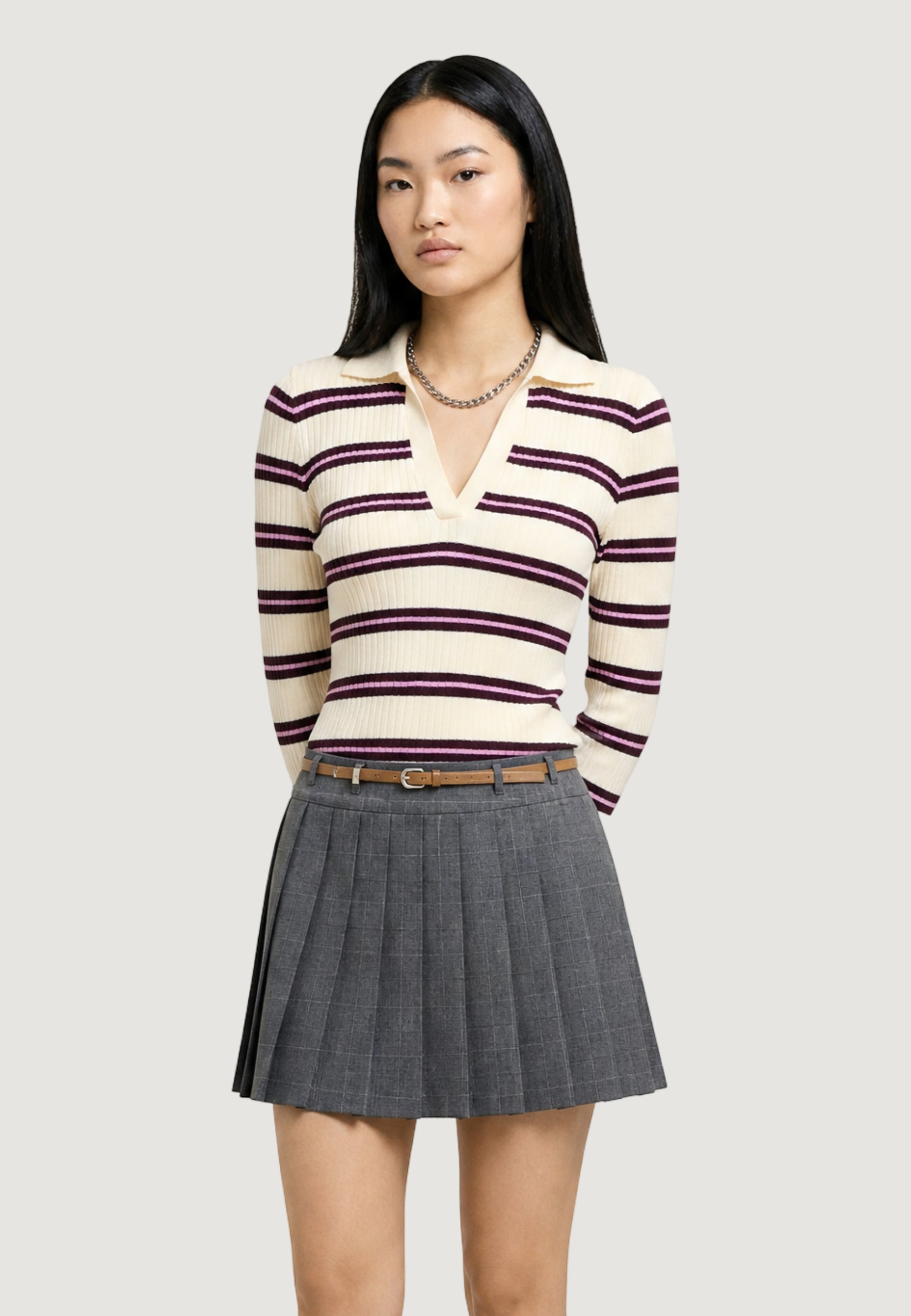 Maglia Only ONLKAYA LS STRIPE POLO KNT NOOS