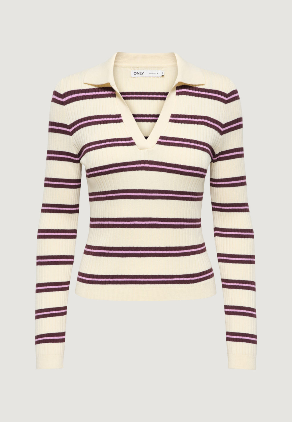 Maglia Only ONLKAYA LS STRIPE POLO KNT NOOS
