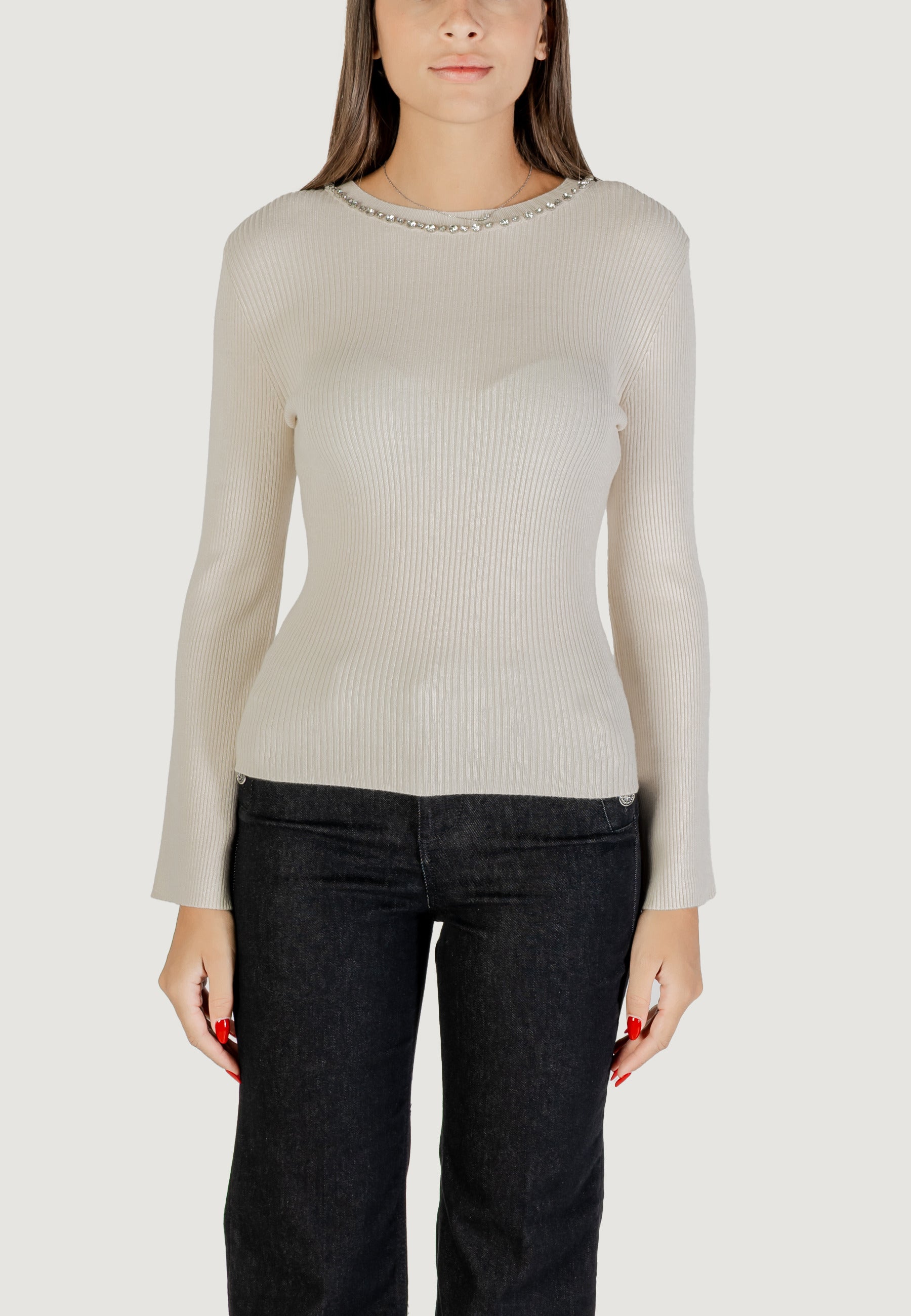 Maglia Only ONLNATASCHA LS BLING ONECK CC KNT