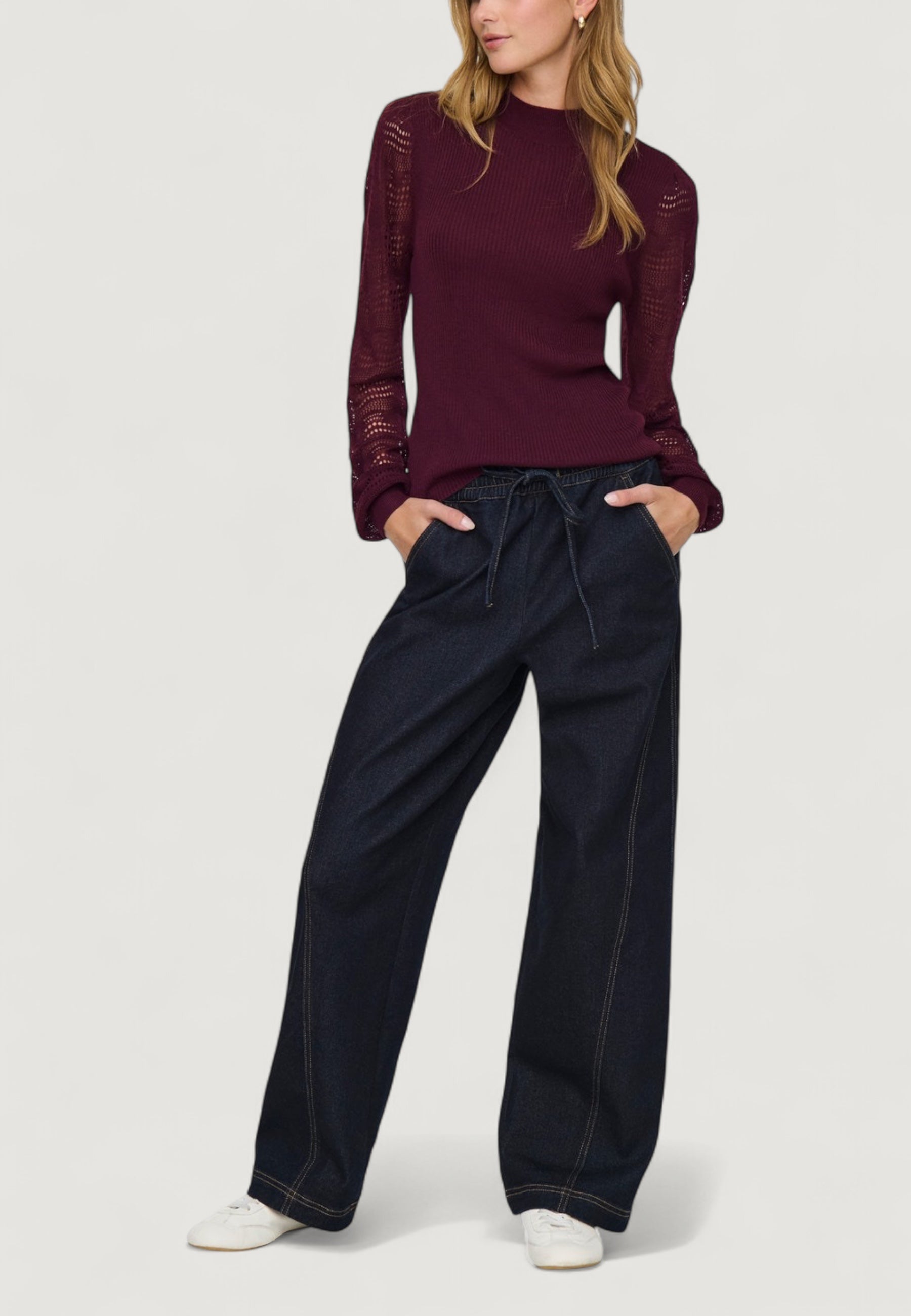 Jersey Only Onlannelina Ls Highneck Knt