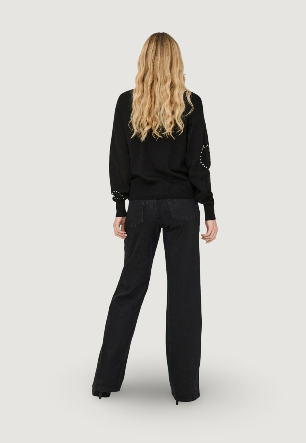 Jersey Only BEE LS HEART BLING ONECK CC KNT