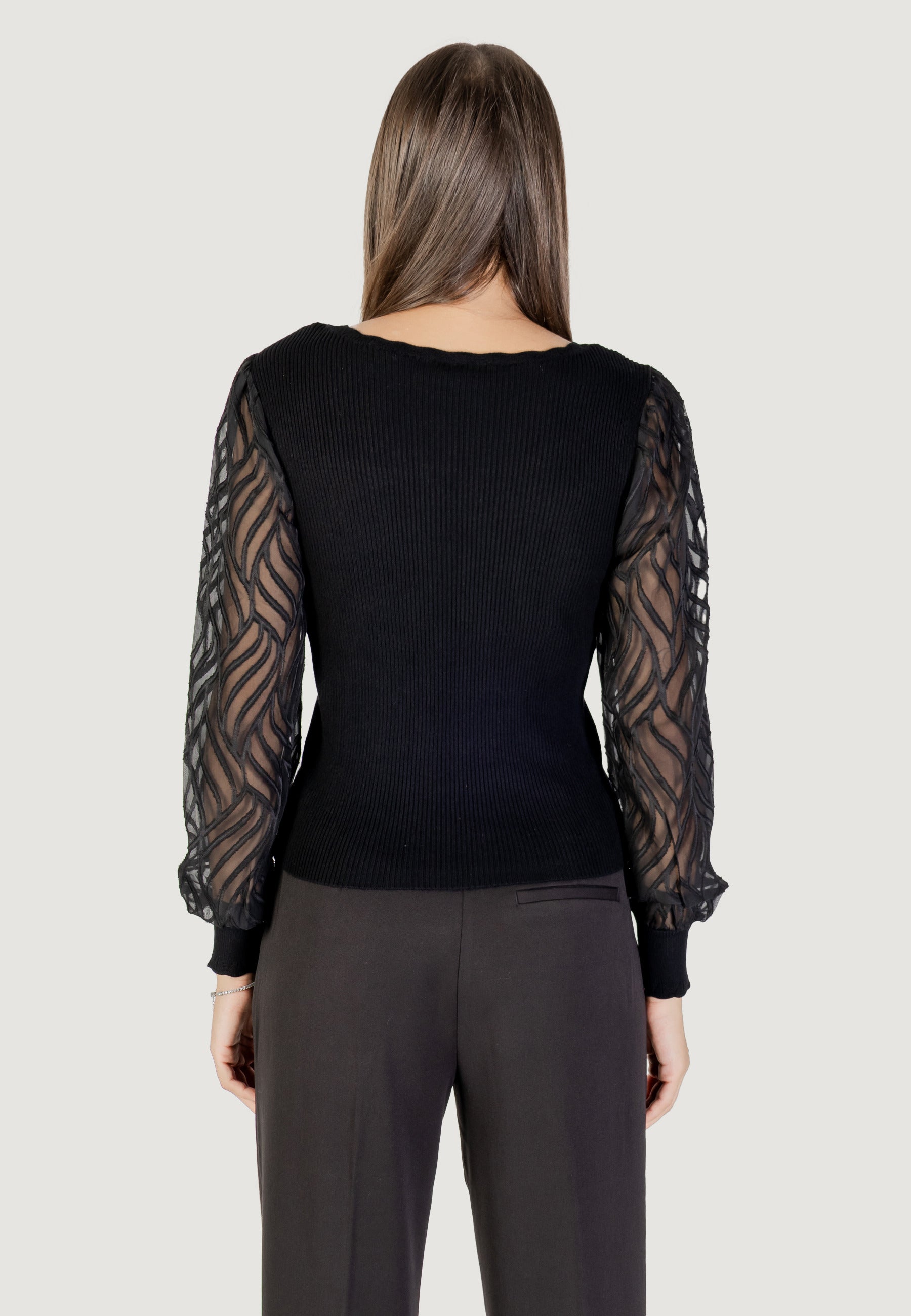 Maglia Only ONLJULIE LS RIB MIX O-NECK CC KNT