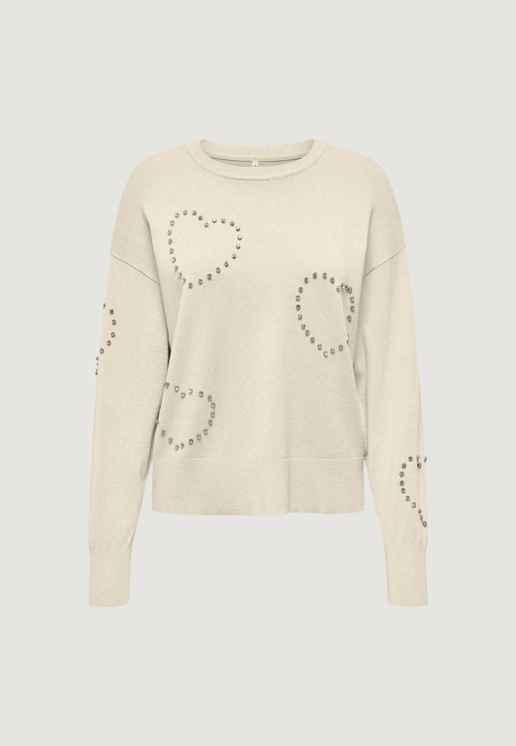 Jersey Only BEE LS HEART BLING ONECK CC KNT