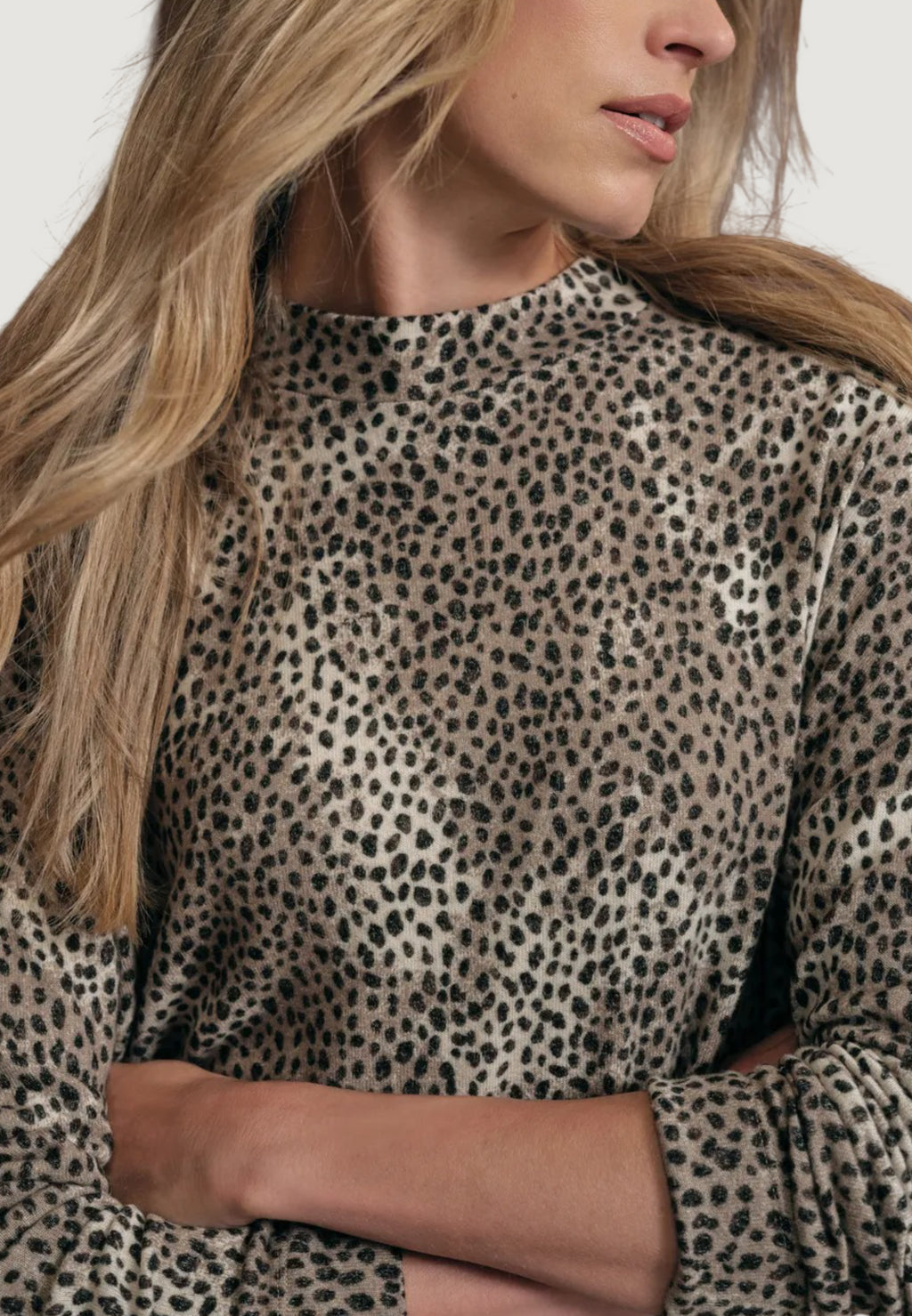 Jersey Street One LTD QR printed soft turtle neck shirt