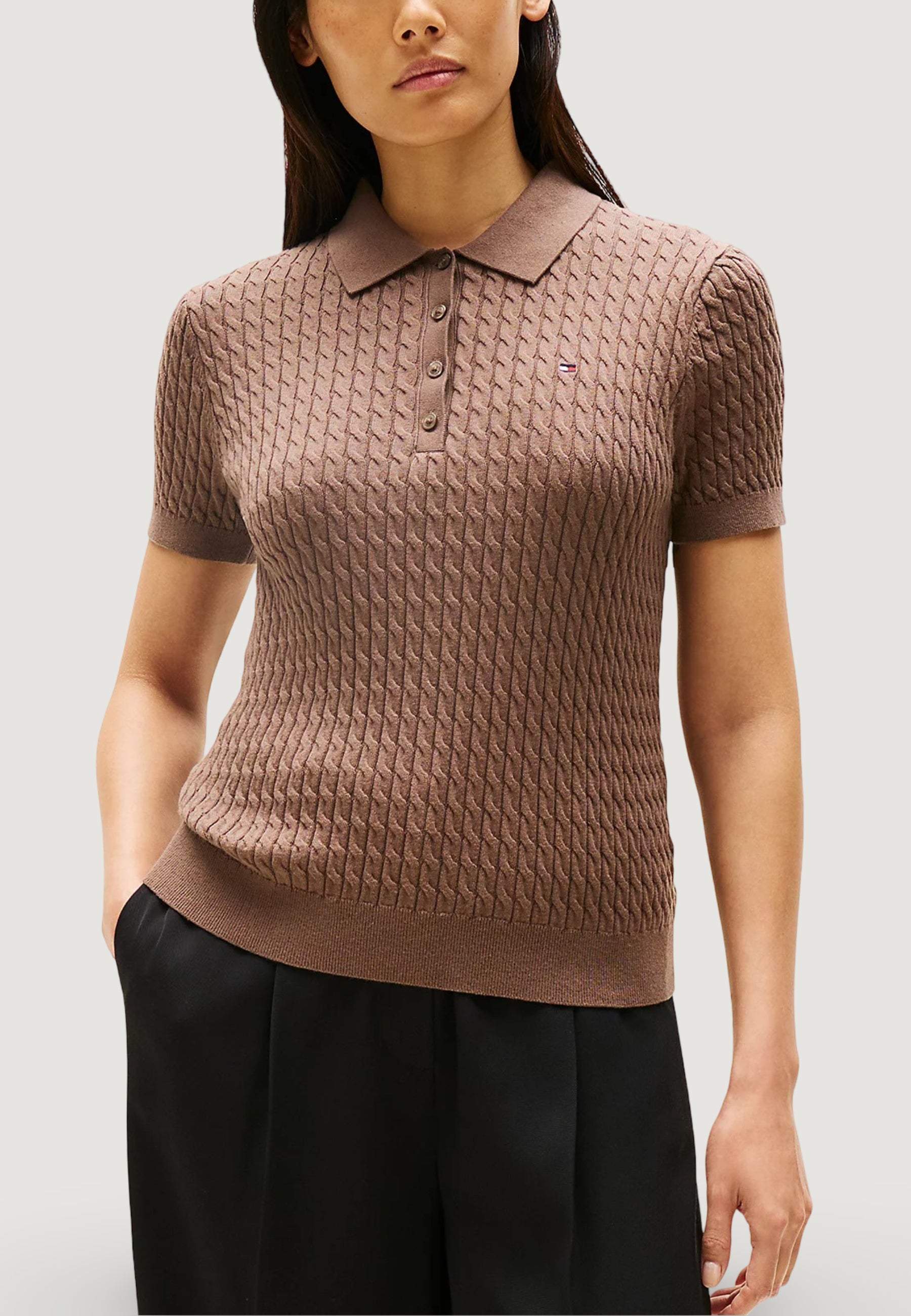 Maglia Tommy Hilfiger CO CABLE FINE GG POL