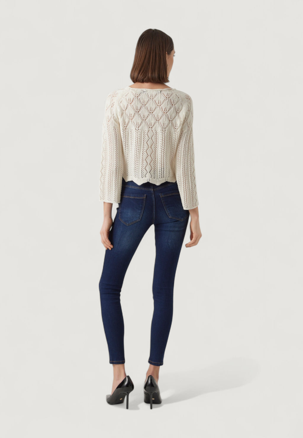 Maglia Vero Moda VMGINGER 3/4 BOATNECK PULLOVER GA NOOS