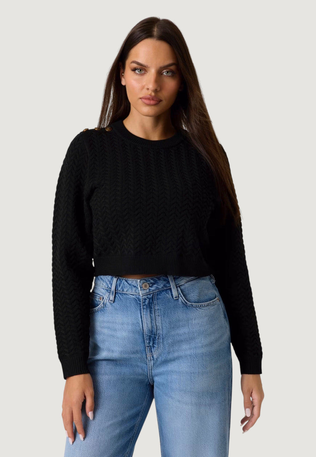 Maglione Guess LS CN LOGO BUTTON REONA SWTR