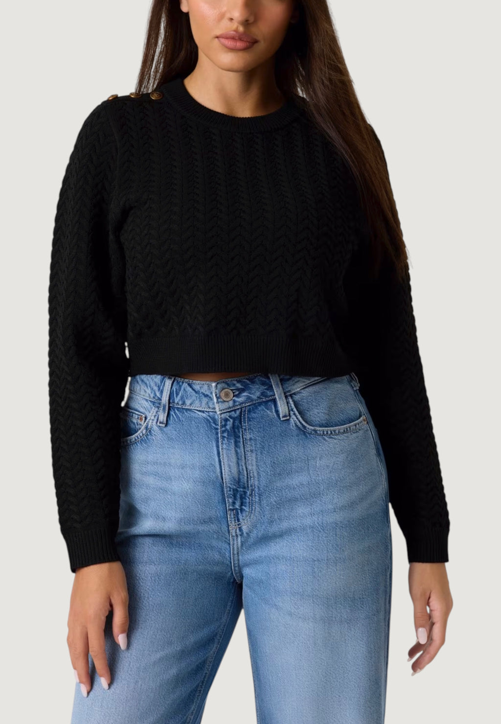 Maglione Guess LS CN LOGO BUTTON REONA SWTR