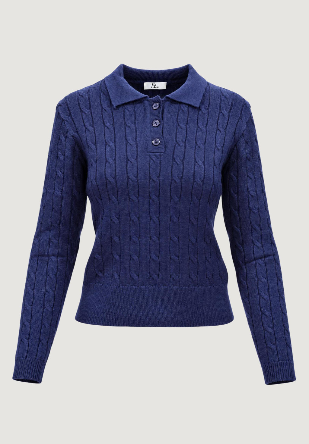 Maglione I am ortensia CABLE POLO KNIT